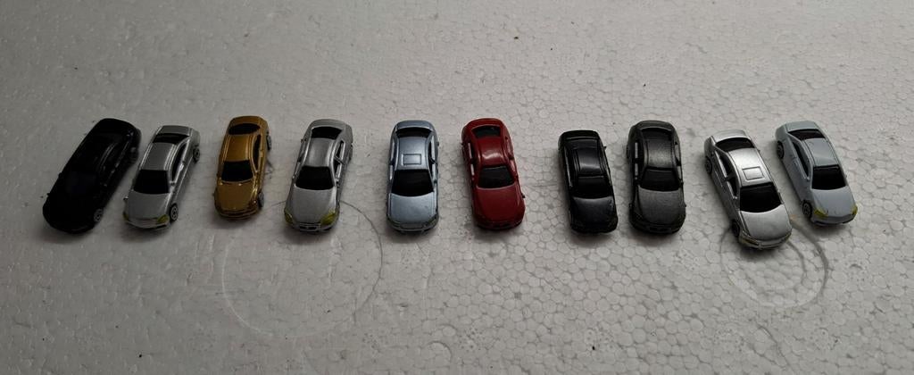 10 stuks model auto's in spoor n, Hobby en Vrije tijd, Modeltreinen | N-Spoor, Gelijkstroom, Trix, Overige typen, Ophalen of Verzenden