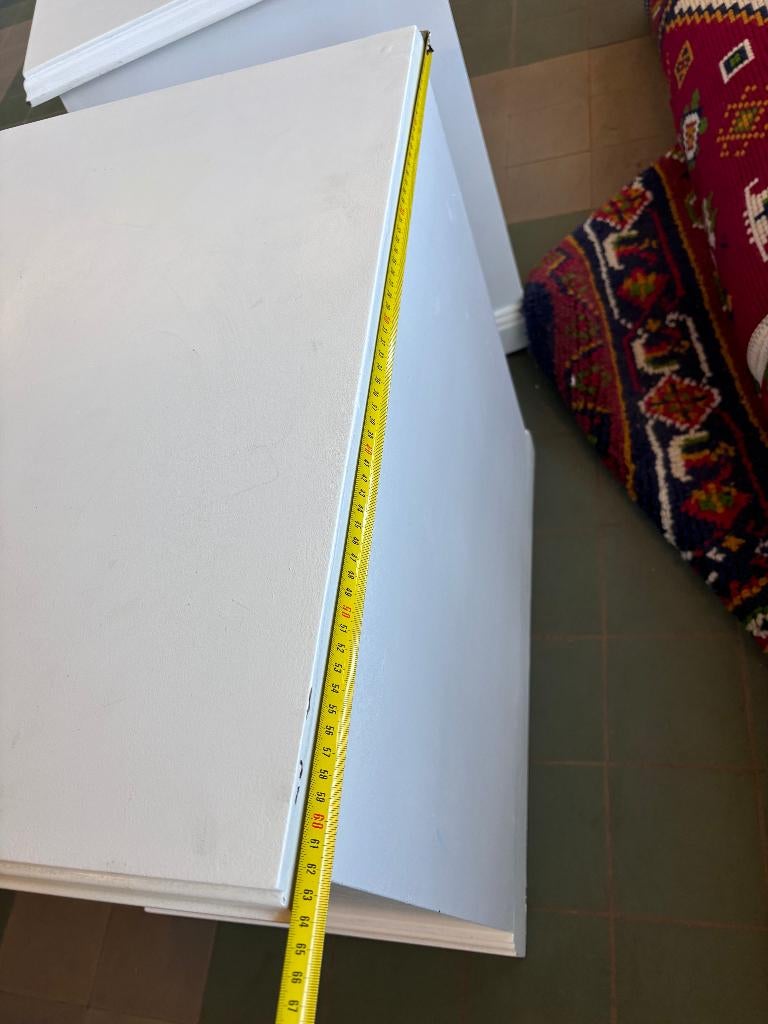 Klassiek Engels Nachtkastjes Set Wit Hout, Ophalen, Gebruikt, 55 tot 70 cm, 65 cm of meer