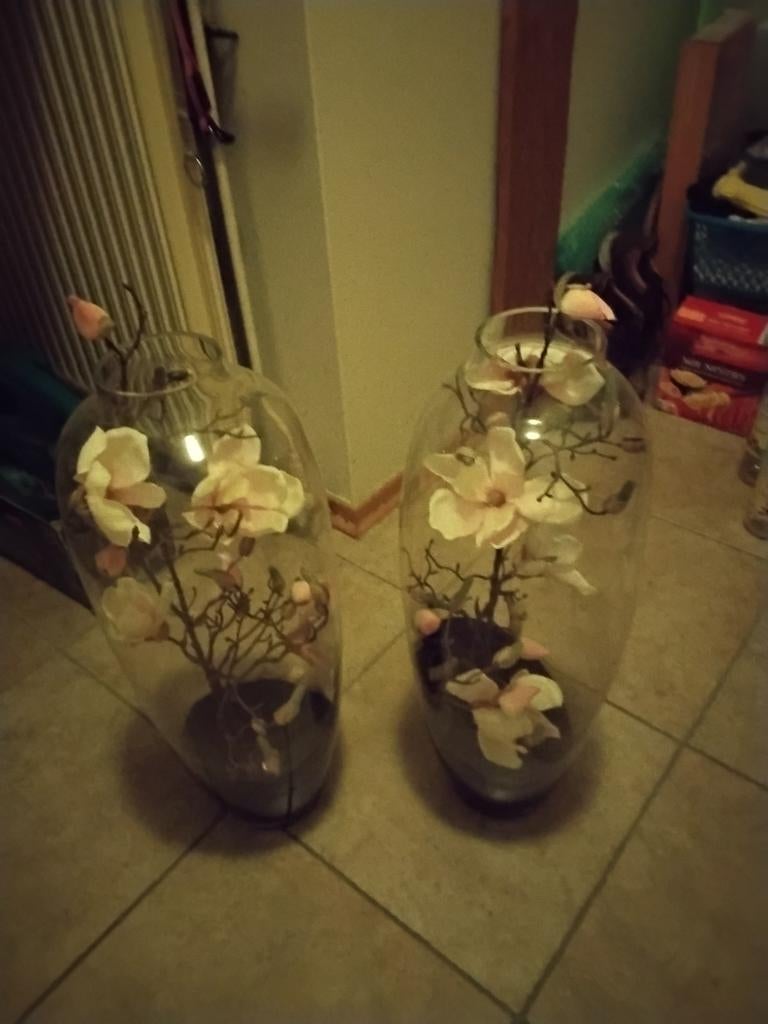 2 glazen vazen, Ophalen