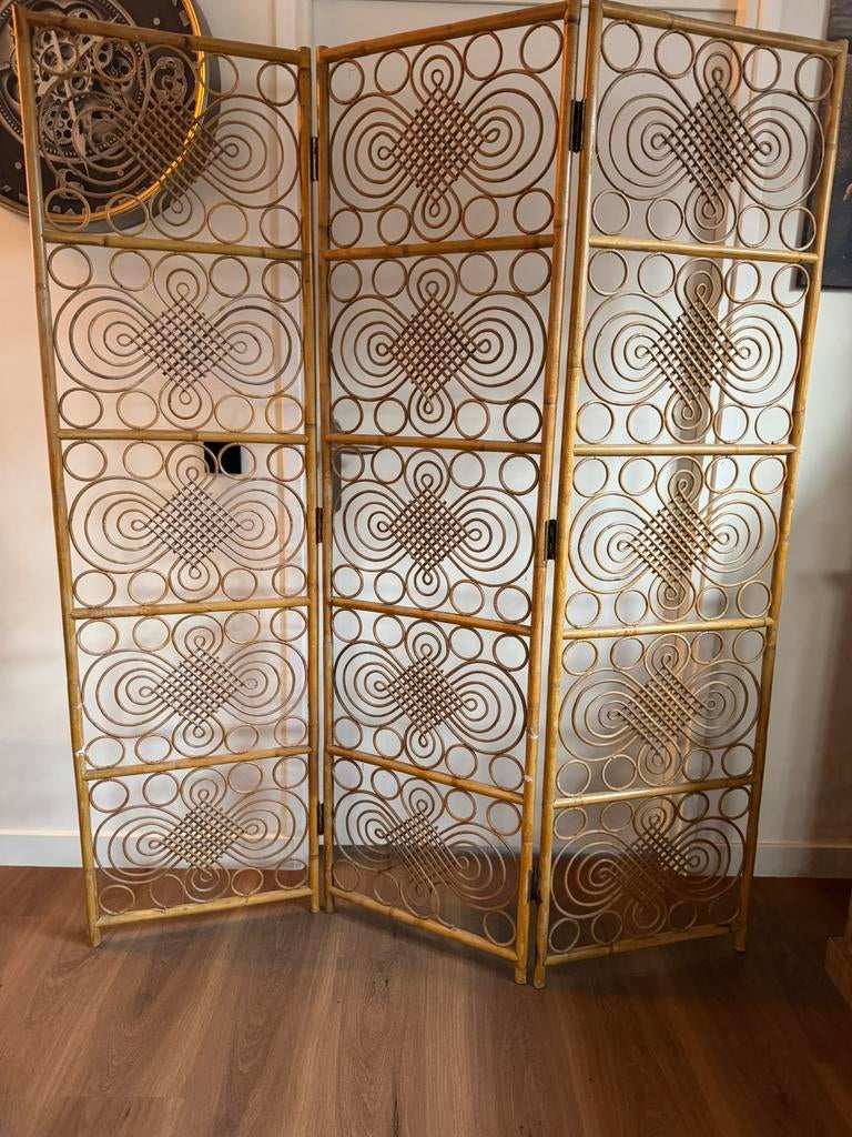 Vintage kamerscherm bamboe. Jaren 70, Huis en Inrichting, Ophalen, Zo goed als nieuw