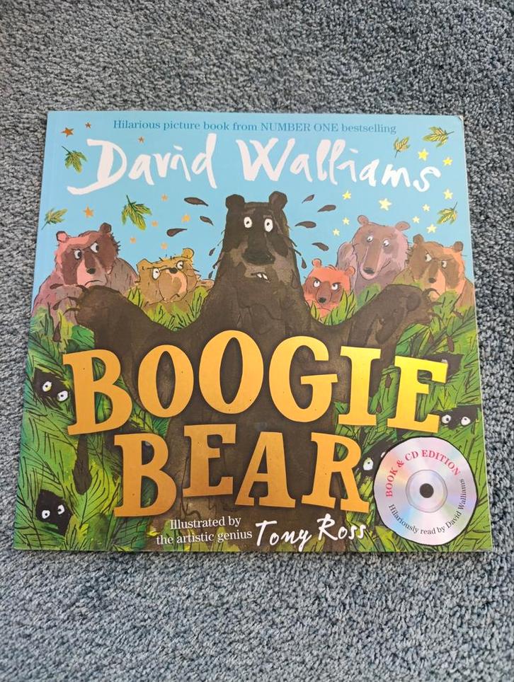 Boogie Bear - David Walliams (Boek & CD), Boeken, Kinderboeken | Kleuters, Zo goed als nieuw, Fictie algemeen, 4 jaar, Jongen of Meisje