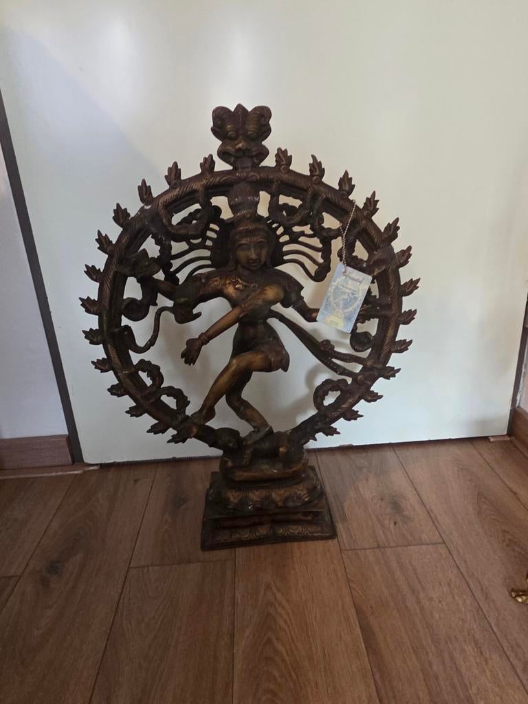 Groot en zwaar bronzen beeld van Shiva Nataraja, 60cm, 12kg, Antiek en Kunst, Kunst | Beelden en Houtsnijwerken, Ophalen of Verzenden