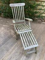 Deckchair ligstoel tuinstoel, Ophalen, Gebruikt, Teakhout, Verstelbaar