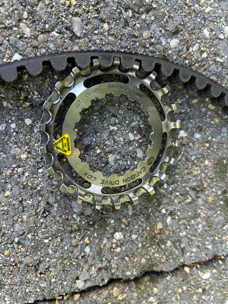 Gates CDX snaar 111tands en tandwiel 22T, Elektrische fiets, Gebruikt, Overige materialen, Overige typen