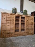 Prachtige originele apothekerskast ~ fourniturenkast, Ophalen, 5 laden of meer, Grenenhout, 200 cm of meer