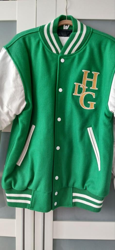 Bomberjack leer mouwen Hugo de Groot Rotterdam, Ophalen of Verzenden, Nieuw, Maat 48/50 (M), Groen