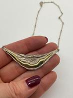 C771 Prachtige zilveren ketting bicolor Finse stijl, Ophalen of Verzenden, Zilver, Ketting, Verguld