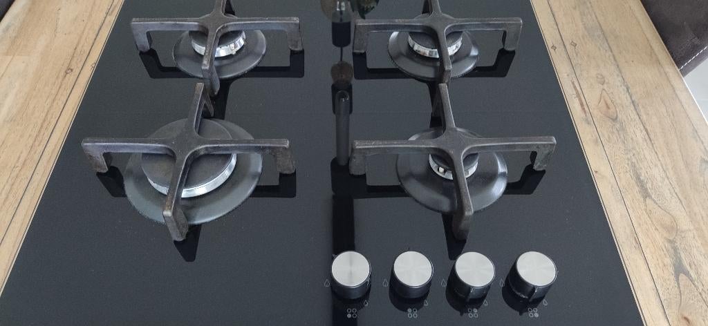 Nette inbouw gaskookplaat "gas op glas", Ophalen, Gebruikt, 4 kookzones, Inbouw