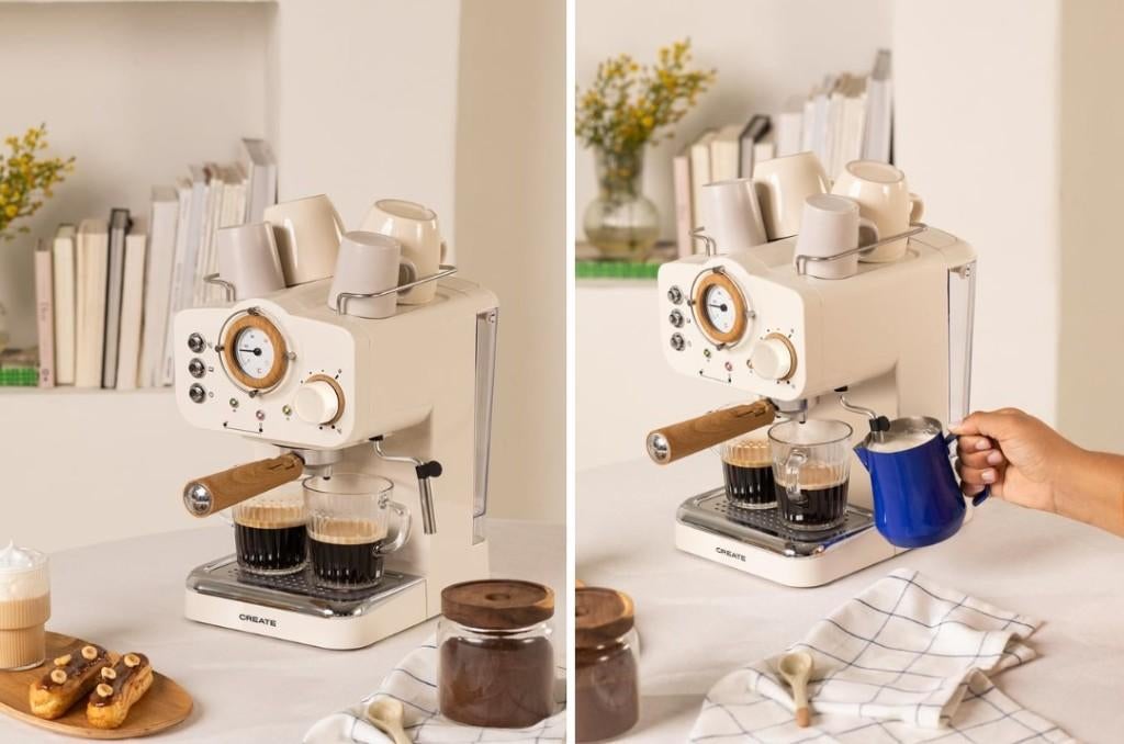 CREATE THERA RETRO Espresso-koffiezetapparaat, Ophalen, Gebruikt, Espresso apparaat, Gemalen koffie