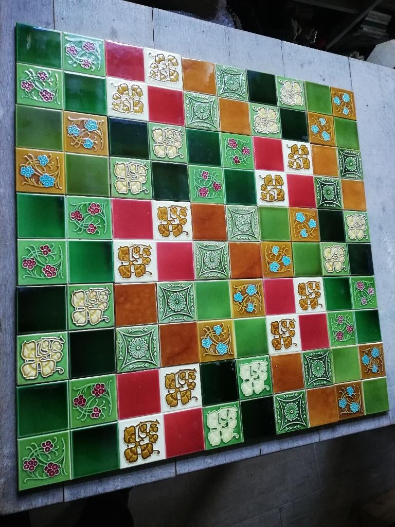 mix en match 25 stuks Art nouveau wandtegels 76,5x76,5cm, Ophalen