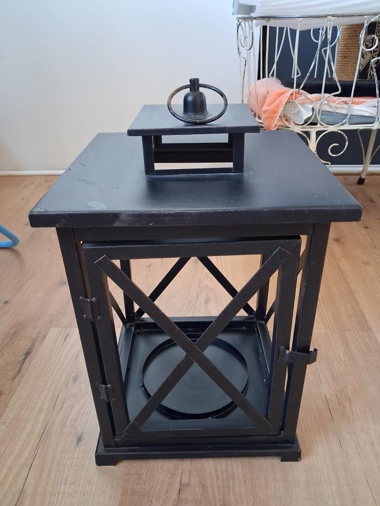 Mooie lantaarn voor binnen, Gebruikt, 25 tot 50 cm, Zwart, Ophalen of Verzenden