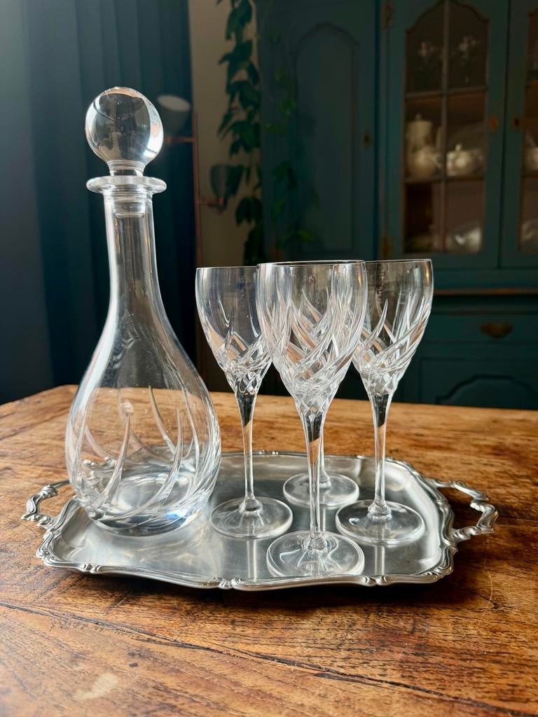 Wedgewood Toscane Karaf met 4 Wijnglazen, Antiek en Kunst, Antiek | Glas en Kristal, Ophalen