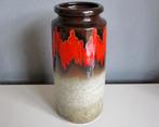 Vintage west germany vaas vase rood en bruin glazuur, Ophalen of Verzenden