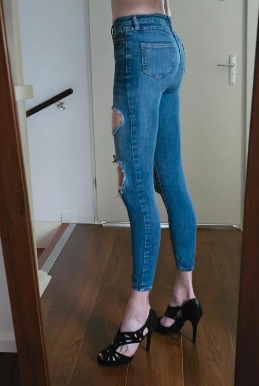 Denim Co ripped skinny jeans maat 36 s, Blauw, Ophalen of Verzenden, Zo goed als nieuw, W28 - W29 (confectie 36)