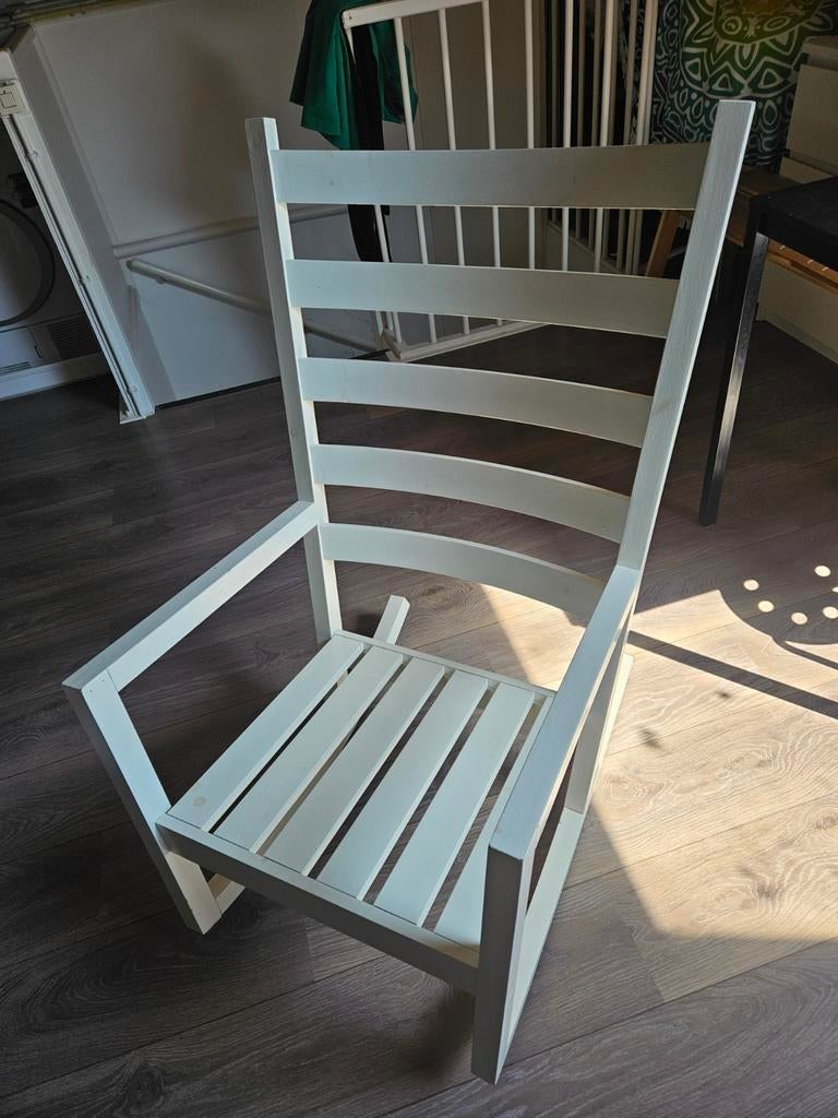 Houten schommelstoel voor babykamer, Ophalen, Gebruikt, Wit, Eén