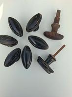 Te koop 8 antieke houten deurkrukken., Antiek en Kunst, Ophalen of Verzenden