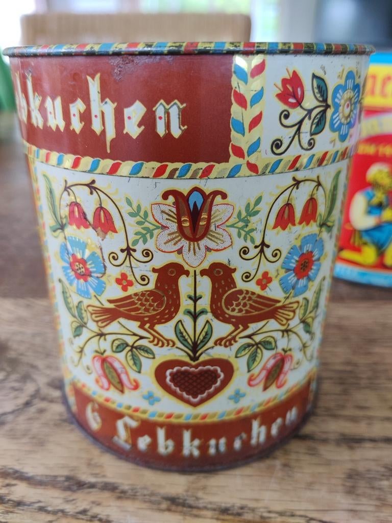 Oud Haeberlein Metzger lebkucken blik, Verzamelen, Blikken, Ophalen of Verzenden, Gebruikt, Koek(jes)