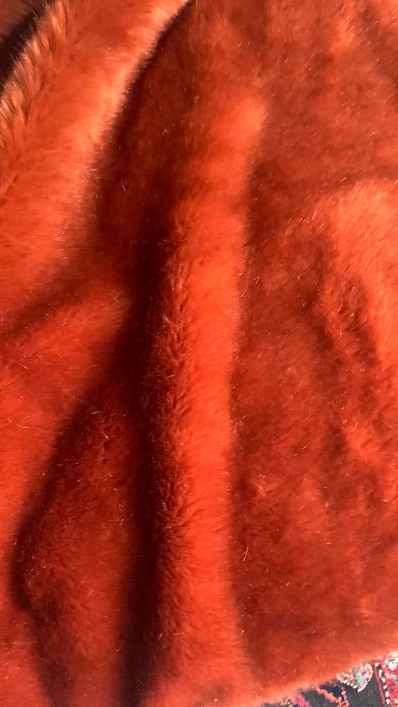 Nep bont lap stof diep oranje, Huis en Inrichting, Ophalen, Zo goed als nieuw