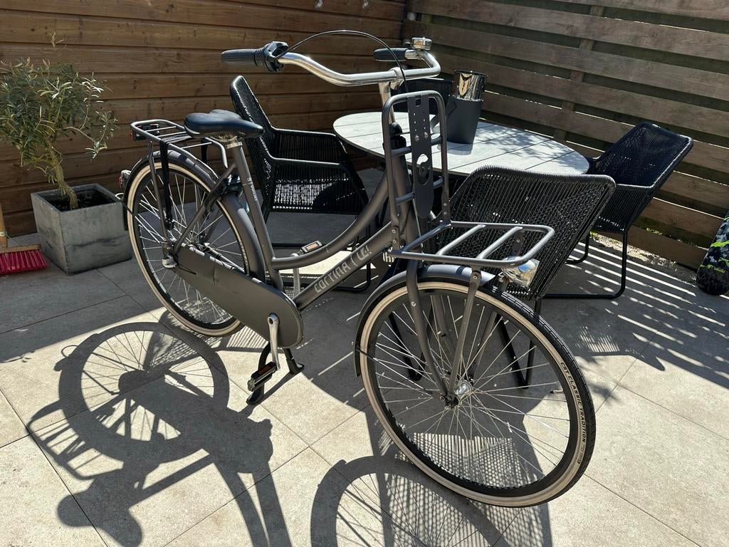Cortina fiets (mat grijs) met voordrager - Gebruikt, Terugtraprem, Gebruikt, Versnellingen, 50 tot 53 cm