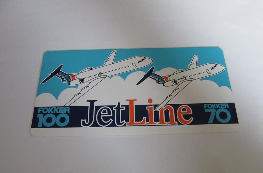 Fokker 100 sticker Jetline, Verzamelen, Verzenden, Nieuw, Overige typen