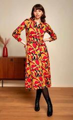 King Louie Carina Adore in black dress midi M print, Maat 38/40 (M), Verzenden, Zwart, Nieuw