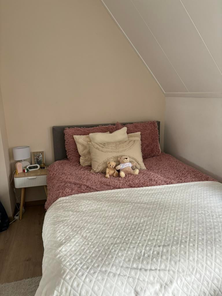 2 persoon bed met hoofdbord 140 x 200, Ophalen, Gebruikt, Tweepersoons, 140 cm