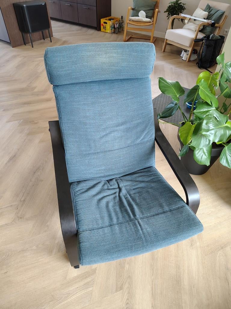 IKEA Poäng Kussen Zitting - Blauw/Groen, Gebruikt, Blauw, Ophalen of Verzenden, Eén