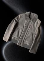 Yves Salomon Leren Jas 100% Lamsleer Shearling Kraag Grijs, Ophalen of Verzenden, Nieuw, Maat 46 (S) of kleiner, Grijs