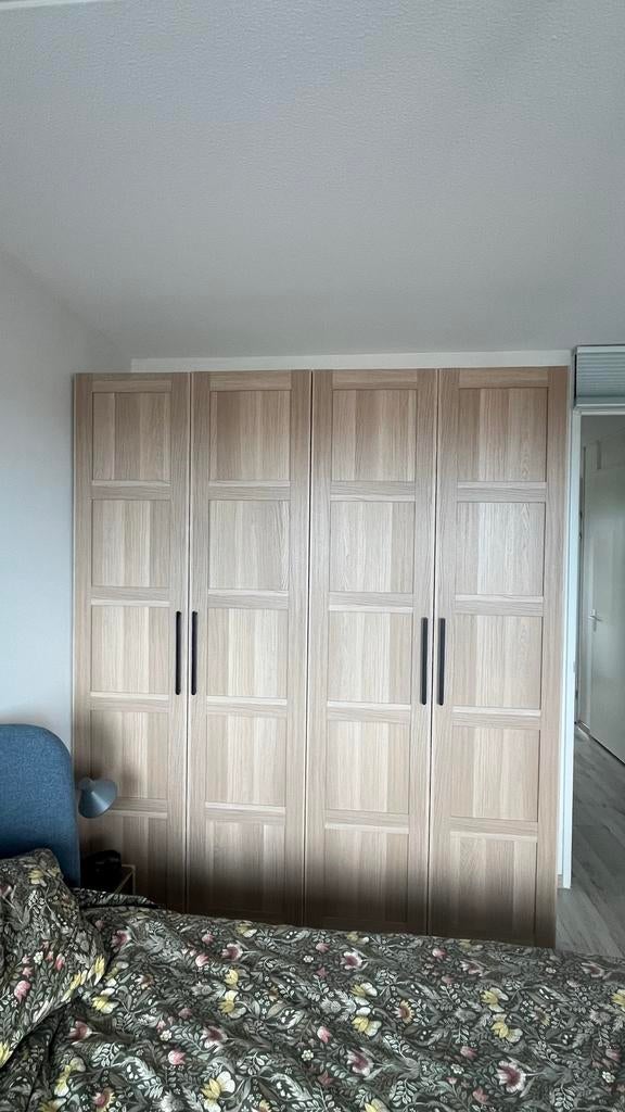 PAX kledingkast (2x) met BERGSBO deuren, 200 cm of meer, 150 tot 200 cm, Ophalen of Verzenden, Zo goed als nieuw