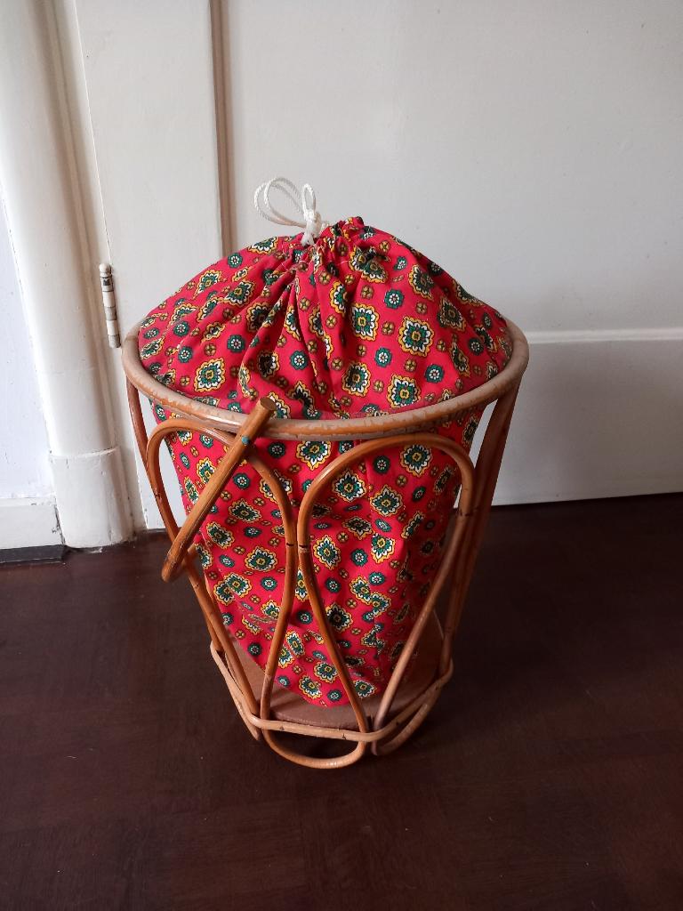 vintage opbergmand, naaimand Franse travailleuse brocante, Antiek en Kunst, Curiosa en Brocante, Ophalen of Verzenden