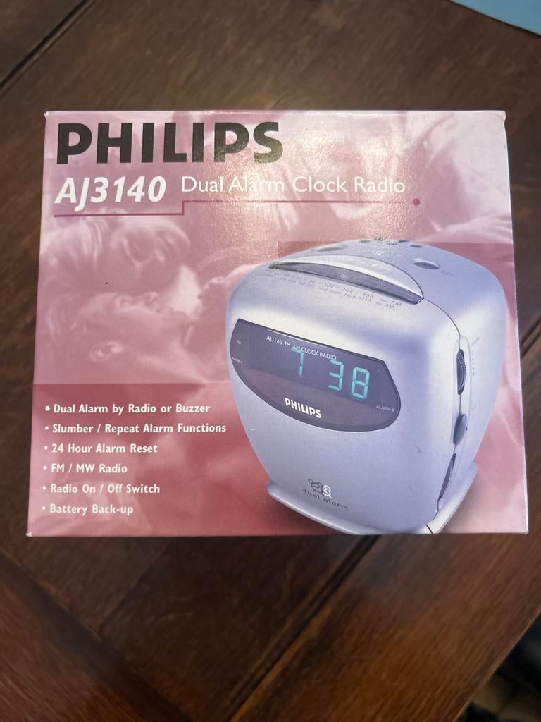 Philips AJ3140 Dual Alarm Clock Radio, Ophalen of Verzenden, Gebruikt, Digitaal