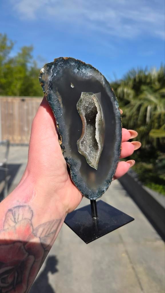 Agaat op standaard - 570 gram, 16x7 cm, Ophalen of Verzenden