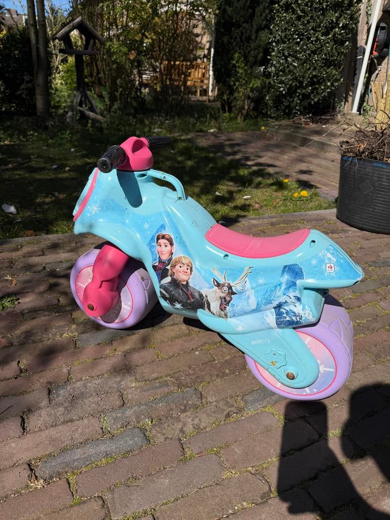 Frozen Loopmotor - Roze/Blauw, Ophalen, Gebruikt, Loopvoertuig
