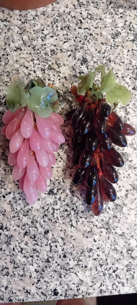 2 glazen druiventrossen, Ophalen of Verzenden