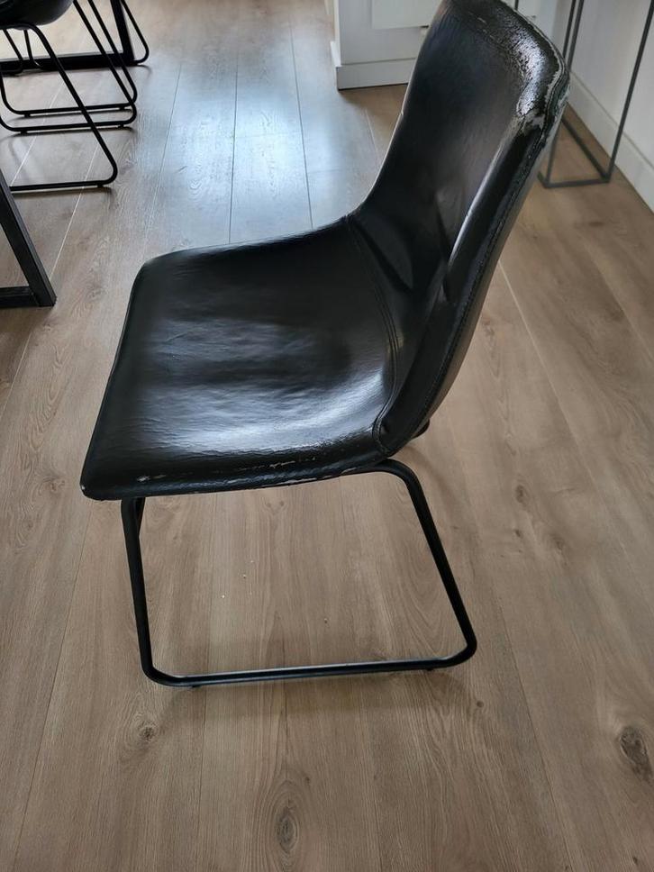 6 zwarte eetkamerstoelen, Huis en Inrichting, Stoelen, Gebruikt, Vier, Zwart, Ophalen of Verzenden