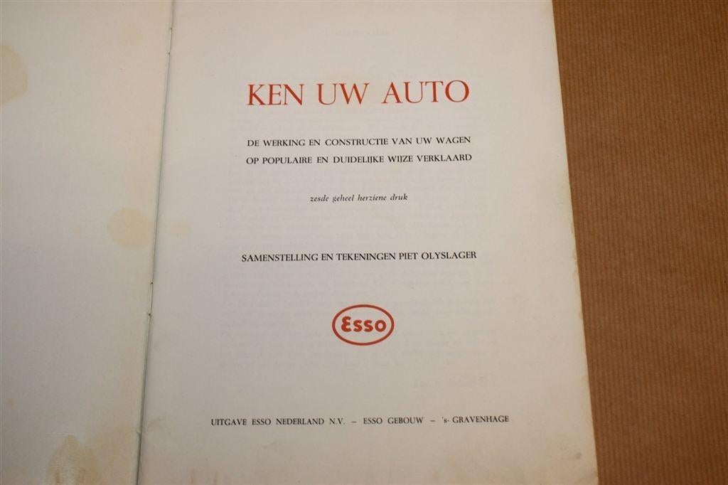 Ken Uw Auto — Werking & Constructie Esso 1963 Vintage Boek, Ophalen of Verzenden