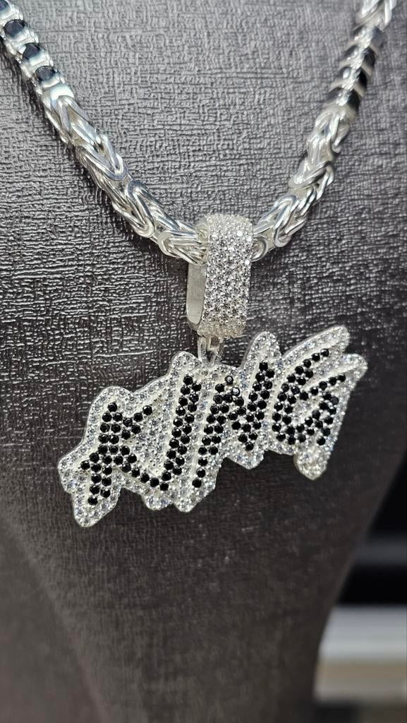 Prachtige zilver king hanger, Ophalen of Verzenden, Nieuw, Goud, Zilver