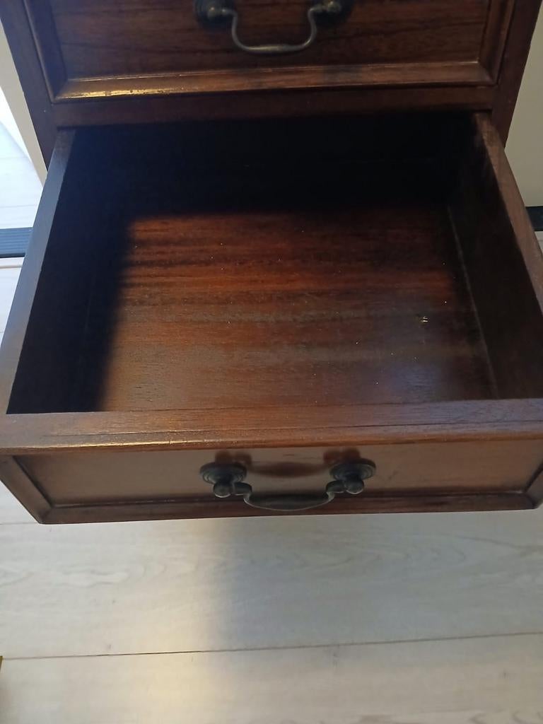 Vintage houten ladekastje met 6 laden, Huis en Inrichting, Gebruikt, 5 laden of meer, 100 tot 150 cm, Vintage