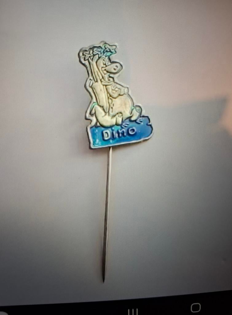 Speldje Dino  blauw, Ophalen of Verzenden, Zo goed als nieuw, Figuurtje, Speldje of Pin