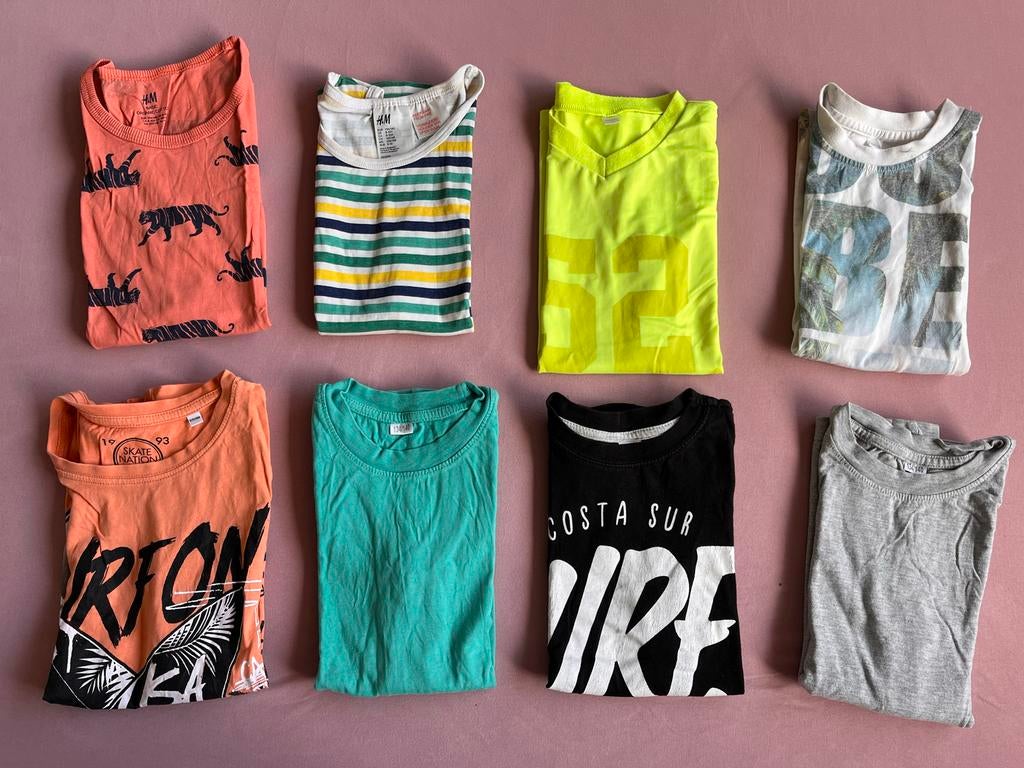 8 mouwloze T-shirts voor jongens, maat 134-140, Kinderen en Baby's, Kinderkleding | Maat 134, Gebruikt, Jongen, Shirt of Longsleeve