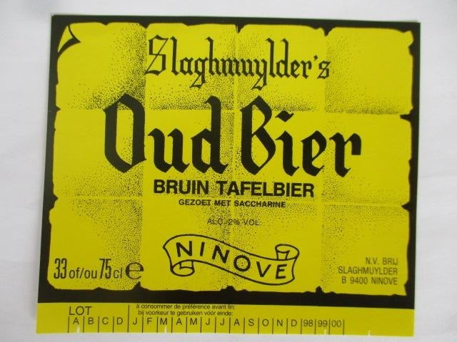 bieretiket Belgie 4-4 (B31) slaghmuylder, Verzamelen, Biermerken, Ophalen of Verzenden, Gebruikt, Overige typen, Overige merken