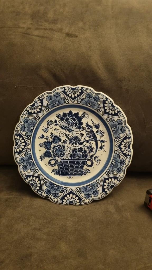 Delfts blauw aardewerk bord (zwaar), Ophalen of Verzenden