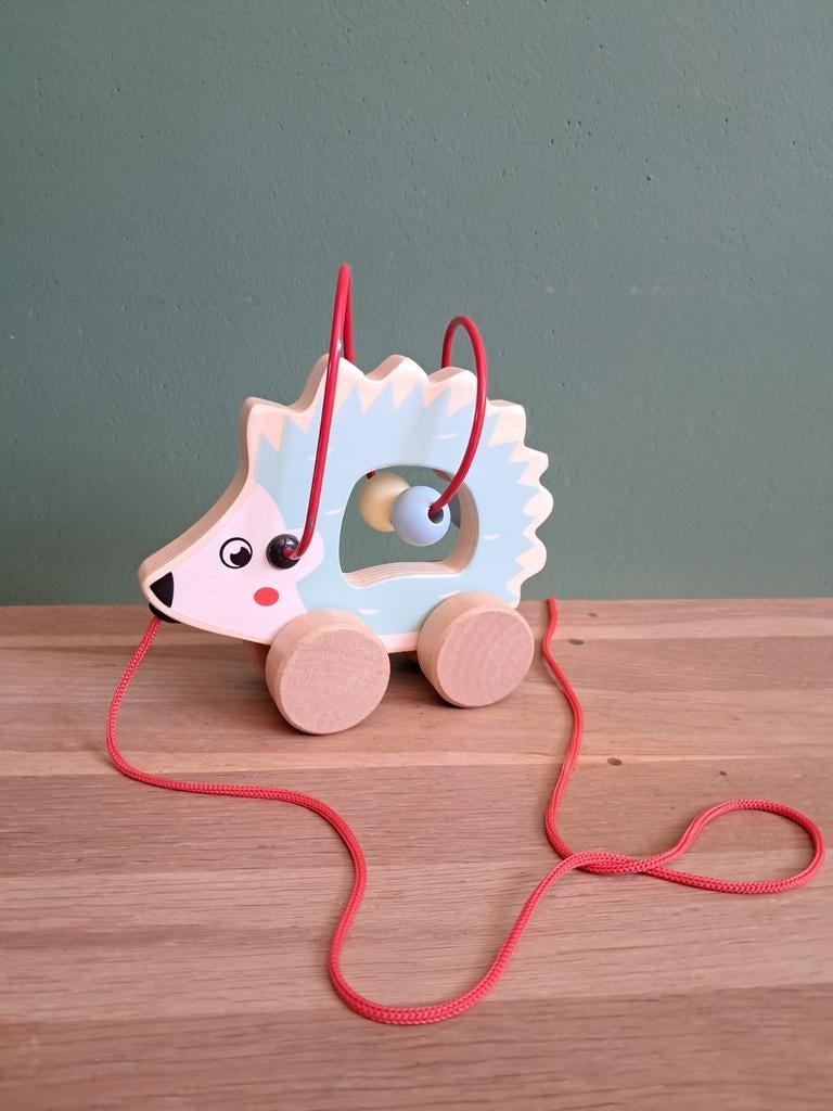 De Groene Merel houten trekfiguur egel met spiraal, Kinderen en Baby's, Speelgoed | Houten speelgoed, Ophalen of Verzenden