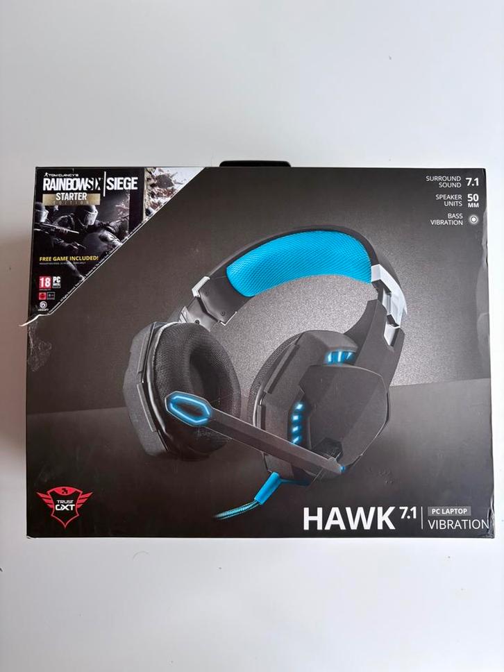 Trust GXT 363 Hawk 7.1 Gaming Headset – RGB + Microfoon – PC, Computers en Software, Headsets, Zo goed als nieuw, Gaming headset