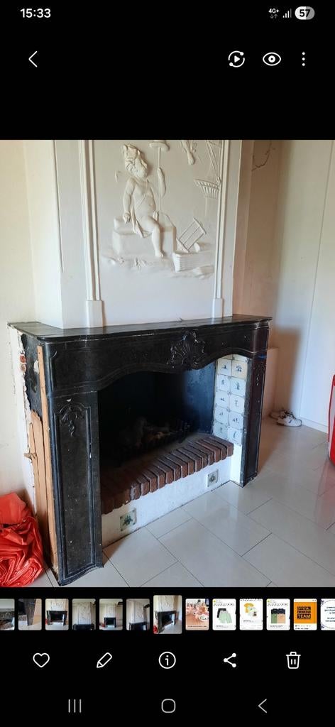 Antieke marmeren schouw met reliëf, Ophalen, Gebruikt, Inbouwhaard, Overige soorten