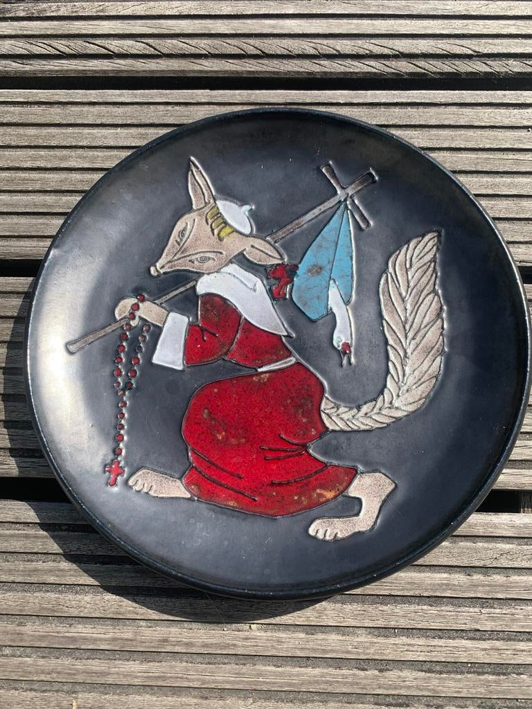 Xl schaal perignem joost marechal keramiek reinaert de vos, Antiek en Kunst, Verzenden
