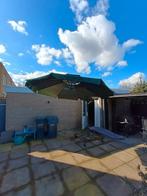 Parasol met voet op wielen, Ophalen of Verzenden, Gebruikt, Zweefparasol