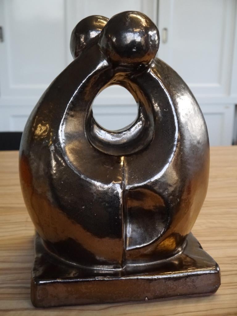 abstract Vintage Terracotta beeld, Italië, Geglazuurd, Ophalen of Verzenden, 20 - 50 cm, Steen of Keramiek