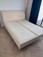 Goossens Boxspring 210x180 beige met extra hoes, Ophalen, Gebruikt, Tweepersoons, 180 cm