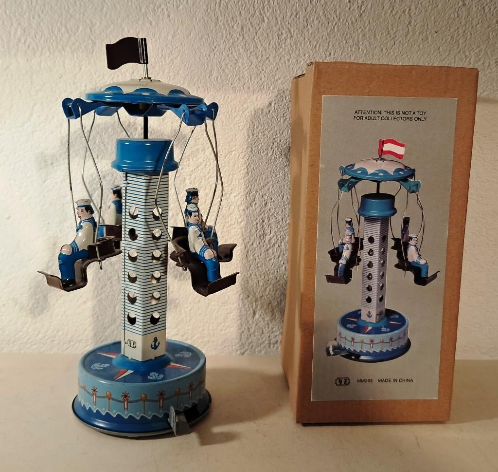 Blikken draaimolen met 4 x matroos past bij spoor 0-1, Ophalen of Verzenden